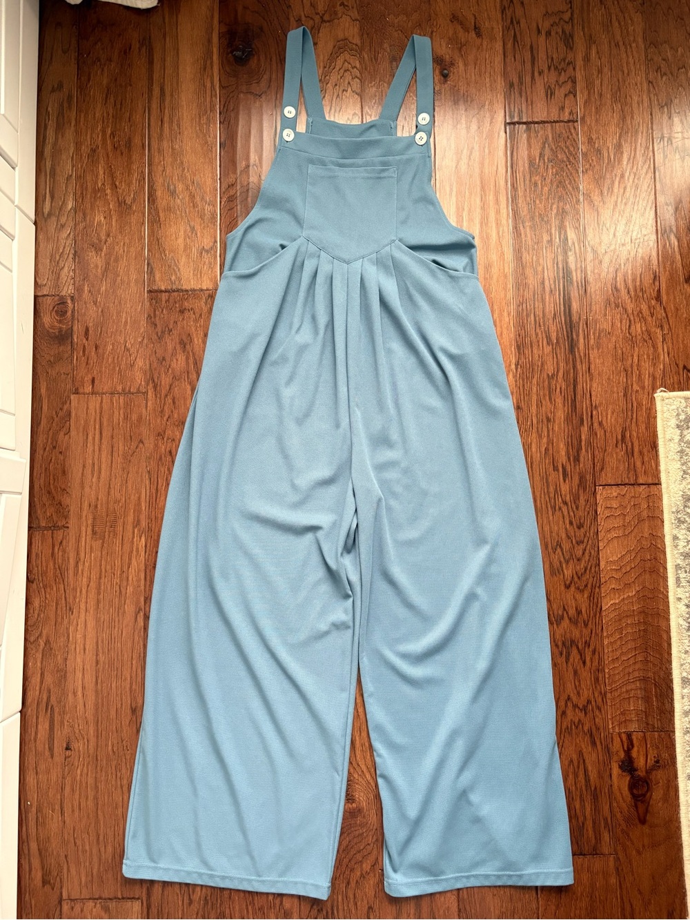 HALARA Dusty Blue Wide-Leg Suspender Jumpsuit